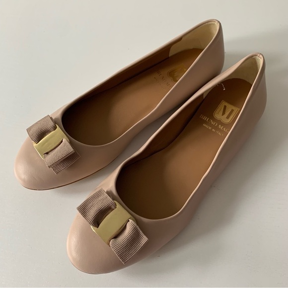 BRUNO MAGLI Mina Bow Leather Ballet Flats Sz 37/US7 - Picture 3 of 8